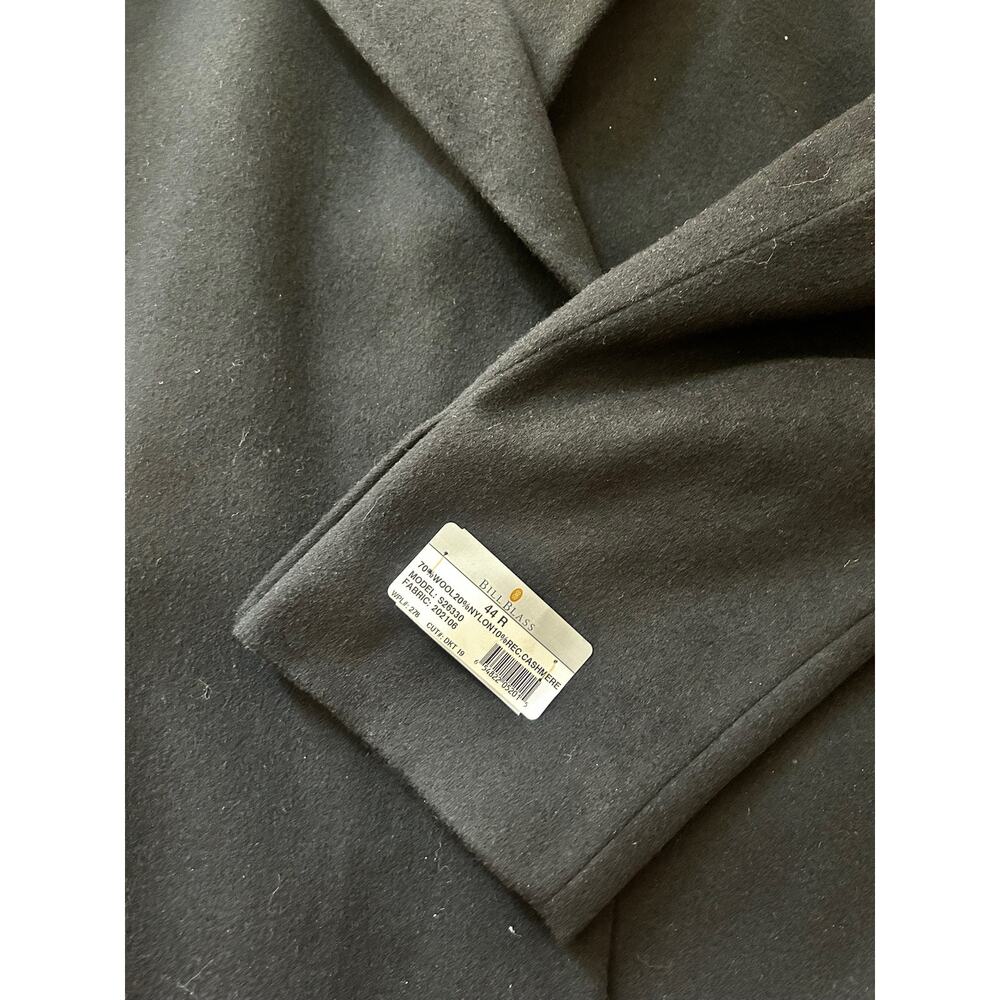 Bill Blass Black Label Overcoat 44R Black Cashmere Blend Wool Coat - Picture 5 of 9